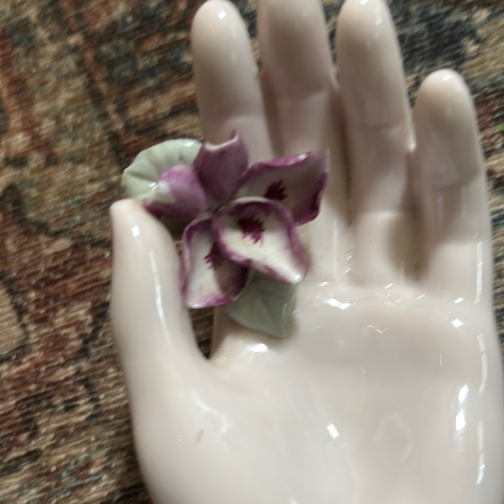 LEFTON CHINA HAND PAINTED PORCELAIN LADY HAND RING HOLDER FIGURINE JAPAN 717VP - Picture 5 of 7